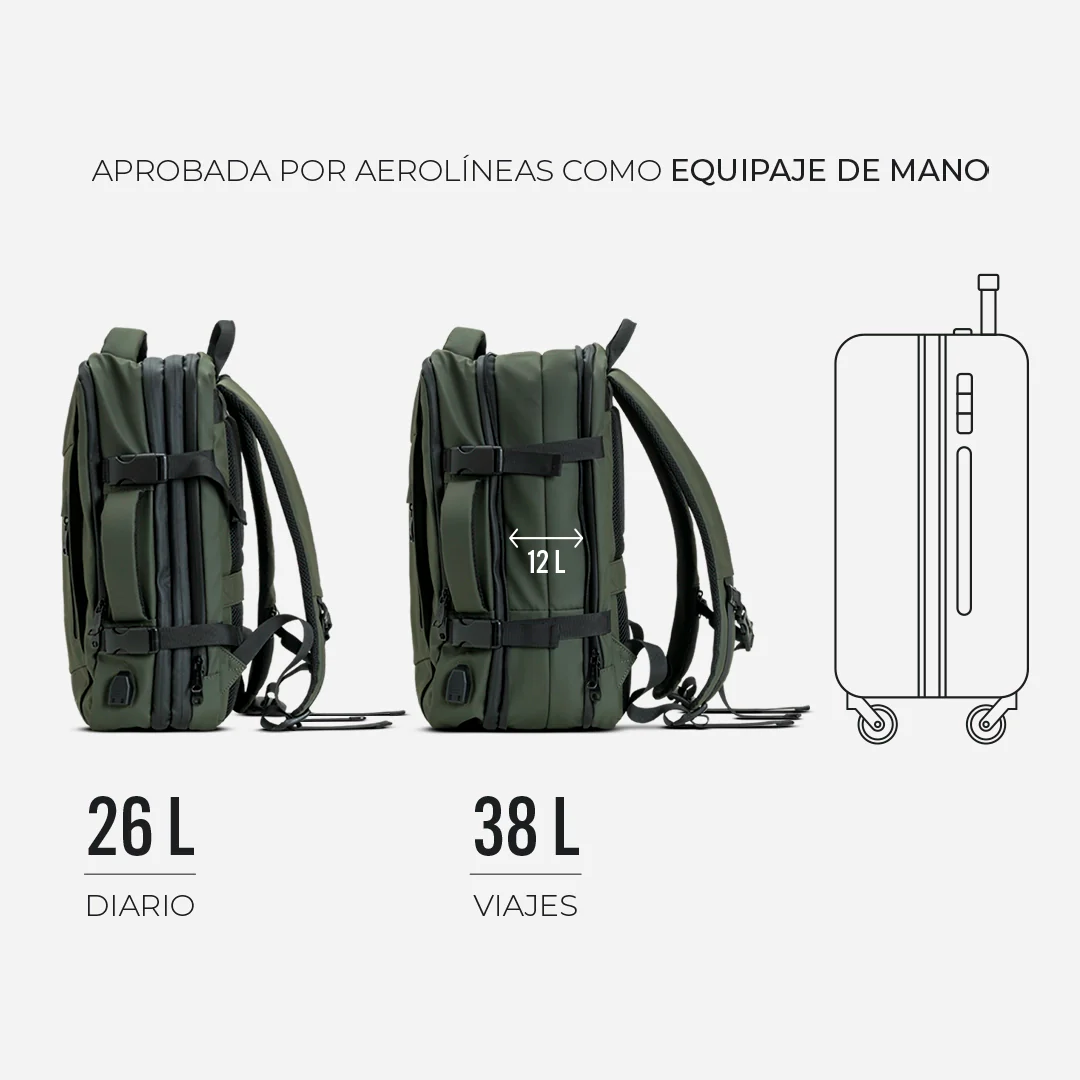 MOCHILA DE VIAJE CARRY ON PRO - OLIVE GREEN - Image 4