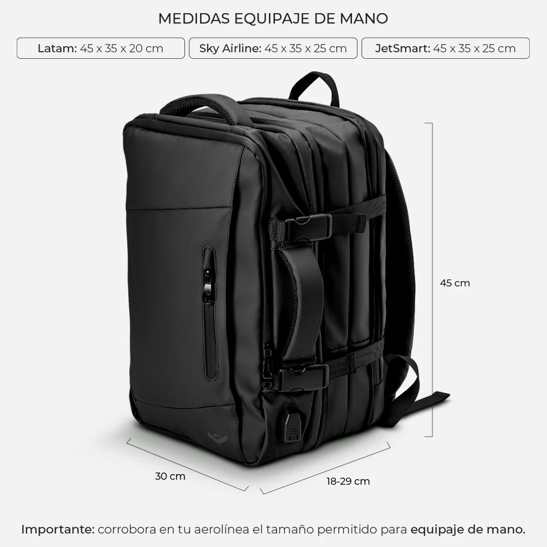 MOCHILA DE VIAJE CARRY ON PRO - NEGRA - Image 6